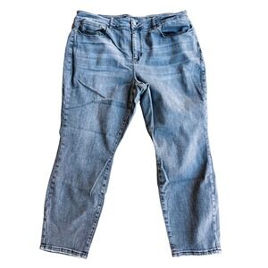 Judy Blue Jeans Womens 24W Boyfriend Fit Light Blue Gray Denim Pants JB88130